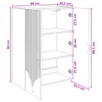 vidaXL Nástenná skrinka Dymový dub 66 x 34,5 x 90 cm Kompozitné drevo – Obrázok 7
