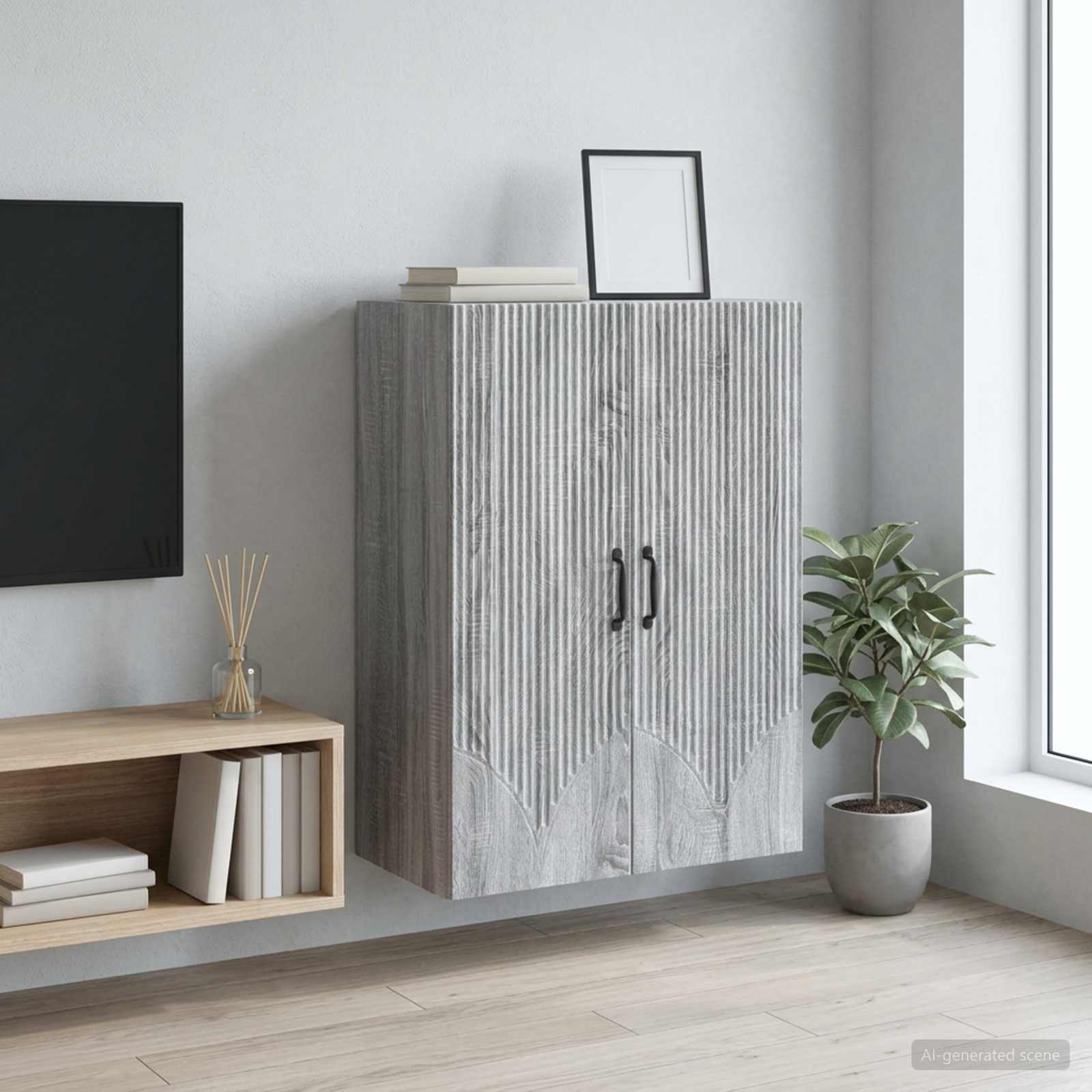 898911_1.jpg vidaXL Nástenná skrinka Sivý Sonoma 66 x 34,5 x 90 cm Kompozitné drevo – Obrázok 1