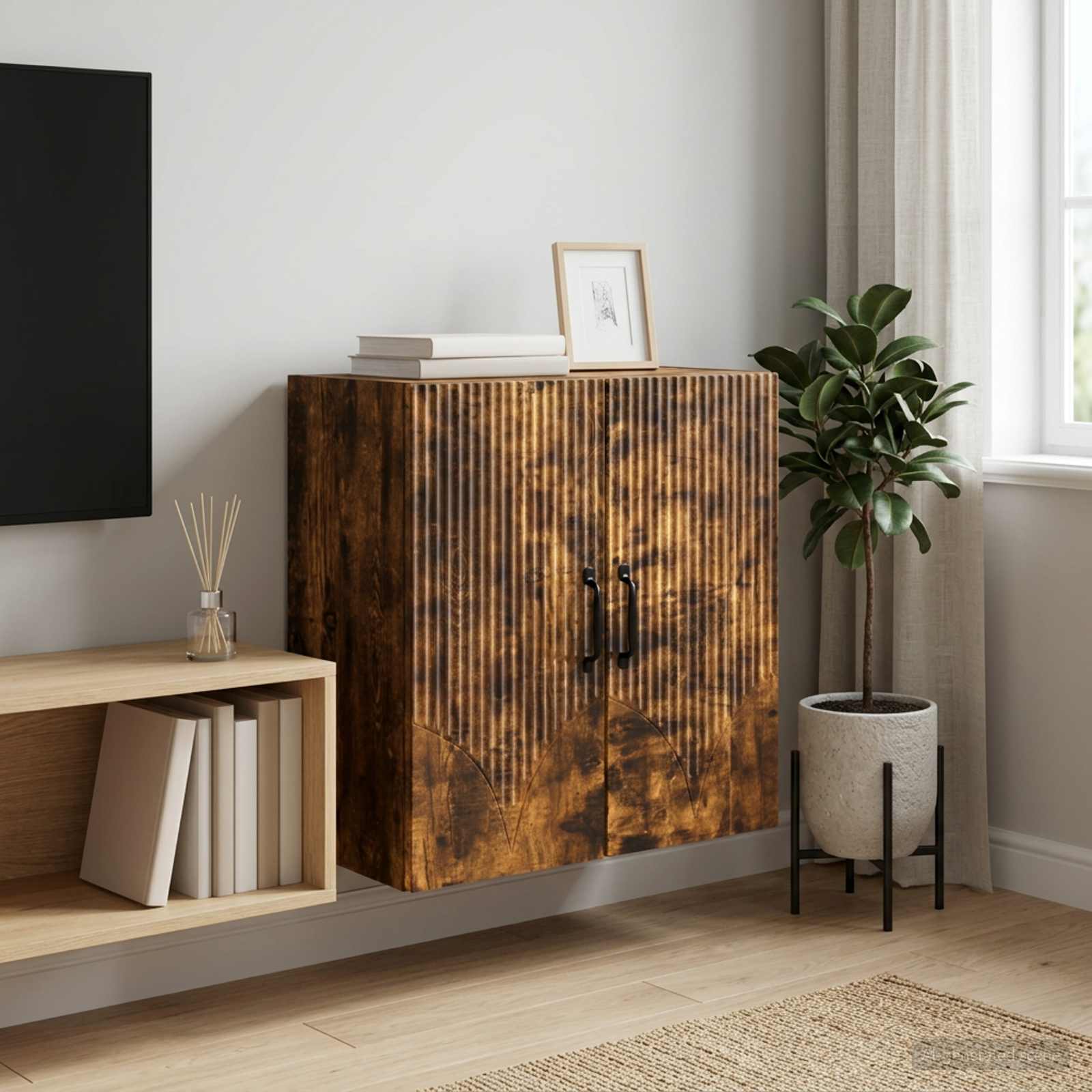 898920_1.jpg vidaXL Nástenná skrinka Dymový dub 59 x 31 x 60 cm Kompozitné drevo – Obrázok 1