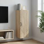 vidaXL Nástenná skrinka Dub sonoma 33 x 34,5 x 90 cm Kompozitné drevo – Obrázok 9