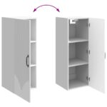 vidaXL Nástenná skrinka Biela s vysokým leskom 33 x 34,5 x 90 cm – Obrázok 7