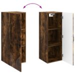 vidaXL Nástenná skrinka Dymový dub 33 x 34,5 x 90 cm Kompozitné drevo – Obrázok 7