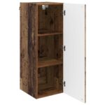 vidaXL Nástenná skrinka Staré drevo 33 x 34,5 x 90 cm Kompozitné drevo – Obrázok 2