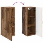vidaXL Nástenná skrinka Staré drevo 33 x 34,5 x 90 cm Kompozitné drevo – Obrázok 7