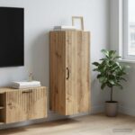 vidaXL Nástenná skrinka Dub artisan 33 x 34,5 x 90 cm Kompozitné drevo – Obrázok 10