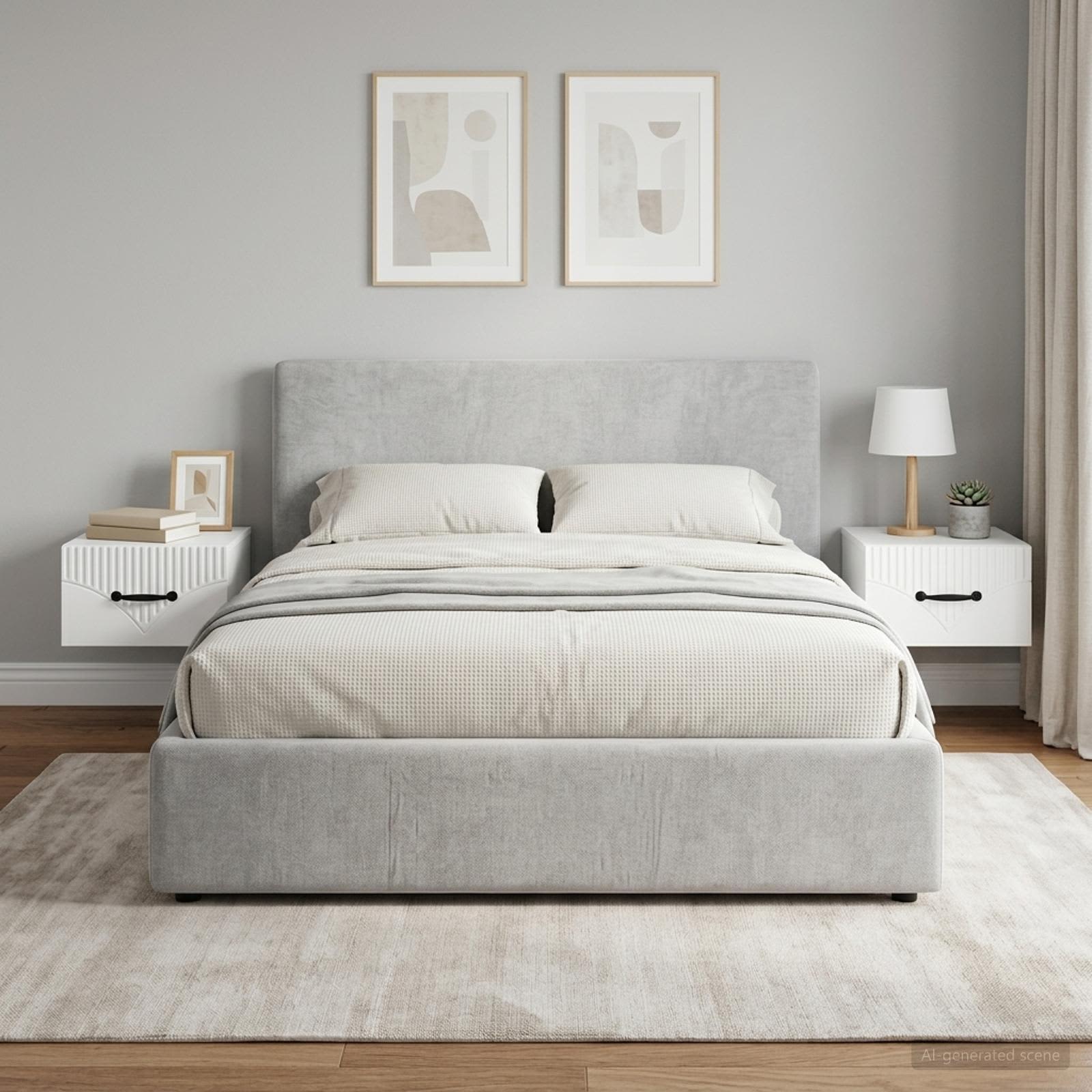 898936_1.jpg vidaXL Nástenná nočná skrinka Nástenný 2 pcs Biela 34,5 x 33 x 20 cm – Obrázok 1