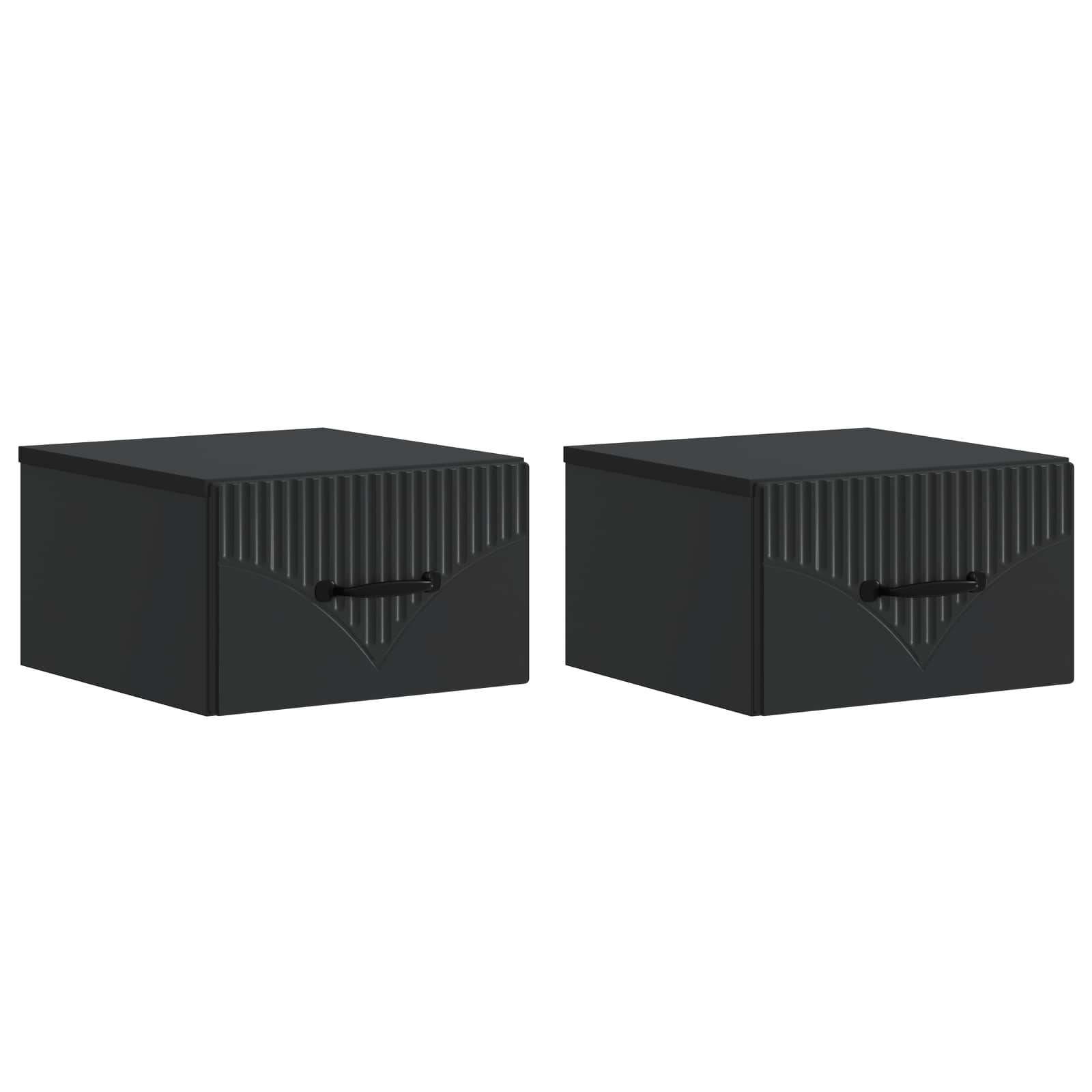 898938_1.jpg vidaXL Nástenná nočná skrinka Nástenný 2 pcs Čierna 34,5 x 33 x 20 cm – Obrázok 1