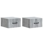 vidaXL Nástenná nočná skrinka 2 pcs Sivá sonoma 34,5 x 33 x 20 cm