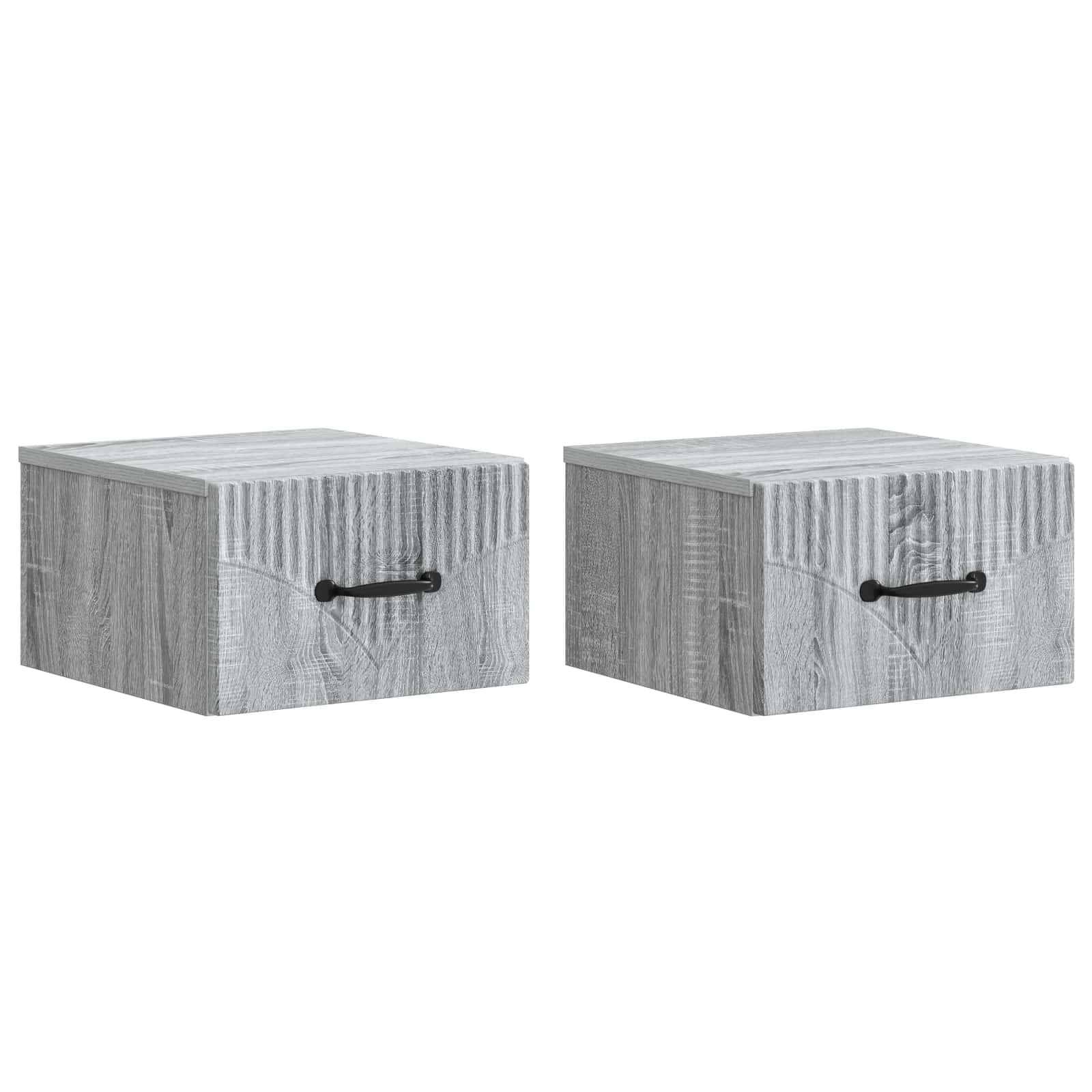 898948_1.jpg vidaXL Nástenná nočná skrinka 2 pcs Sivá sonoma 34,5 x 33 x 20 cm – Obrázok 1