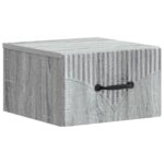 vidaXL Nástenná nočná skrinka 2 pcs Sivá sonoma 34,5 x 33 x 20 cm – Obrázok 3