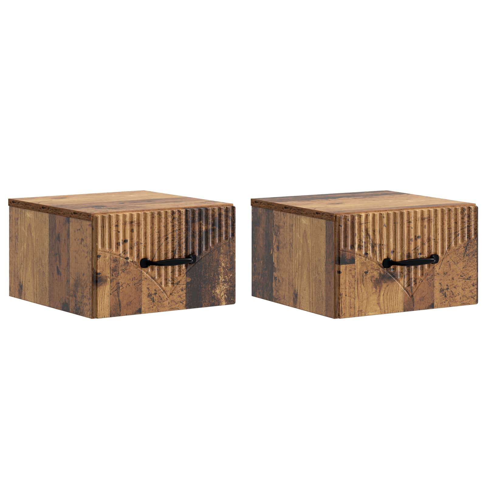 898952_1.jpg vidaXL Nástenná nočná skrinka 2 pcs Staré drevo 34,5 x 33 x 20 cm – Obrázok 1