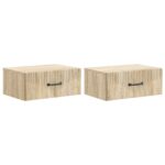 vidaXL Nástenná nočná skrinka 2 pcs Dub sonoma 49 x 34,5 x 20 cm