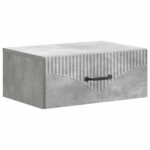 vidaXL Nástenná nočná skrinka 2 pcs Betónovo sivá 49 x 34,5 x 20 cm – Obrázok 3