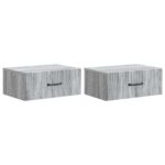 vidaXL Nástenná nočná skrinka 2 pcs Sivá sonoma 49 x 34,5 x 20 cm