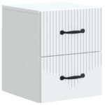 vidaXL Nástenná nočná skrinka Nástenný 2 pcs Biela 34,5 x 33 x 40 cm – Obrázok 3