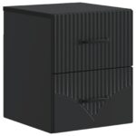 vidaXL Nástenná nočná skrinka Nástenný 2 pcs Čierna 34,5 x 33 x 40 cm – Obrázok 3