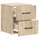 vidaXL Nástenná nočná skrinka so zásuvkou Dub sonoma 34,5 x 33 x 40 cm – Obrázok 3
