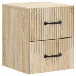 vidaXL Nástenná nočná skrinka 2 pcs Dub sonoma 34,5 x 33 x 40 cm – Obrázok 3