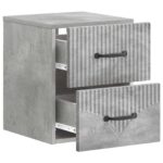 vidaXL Nástenná nočná skrinka 2 pcs Betónovo sivá 34,5 x 33 x 40 cm – Obrázok 4