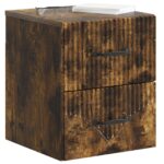 vidaXL Nástenná nočná skrinka so zásuvkou Dymový dub 34,5 x 33 x 40 cm – Obrázok 2