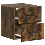 vidaXL Nástenná nočná skrinka so zásuvkou Dymový dub 34,5 x 33 x 40 cm – Obrázok 3