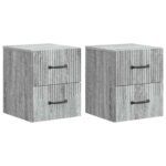 vidaXL Nástenná nočná skrinka 2 pcs Sivá sonoma 34,5 x 33 x 40 cm