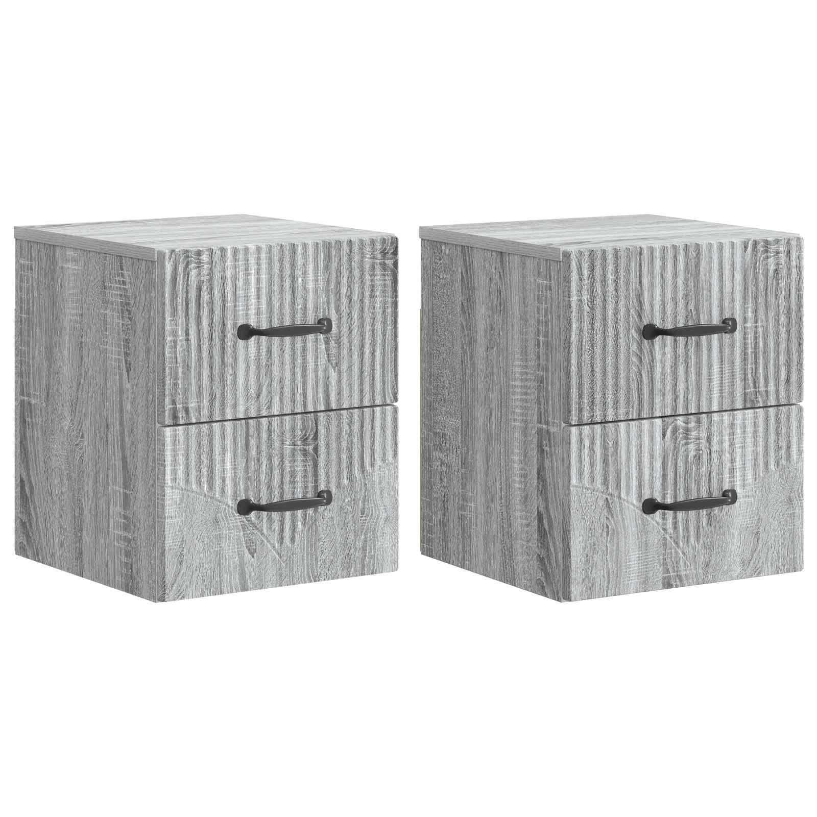 898988_1.jpg vidaXL Nástenná nočná skrinka 2 pcs Sivá sonoma 34,5 x 33 x 40 cm – Obrázok 1