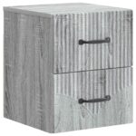 vidaXL Nástenná nočná skrinka 2 pcs Sivá sonoma 34,5 x 33 x 40 cm – Obrázok 3