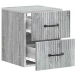 vidaXL Nástenná nočná skrinka 2 pcs Sivá sonoma 34,5 x 33 x 40 cm – Obrázok 4