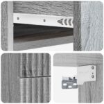 vidaXL Nástenná nočná skrinka 2 pcs Sivá sonoma 34,5 x 33 x 40 cm – Obrázok 8