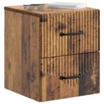 vidaXL Nástenná nočná skrinka Nástenný Staré drevo 34,5 x 33 x 40 cm – Obrázok 2