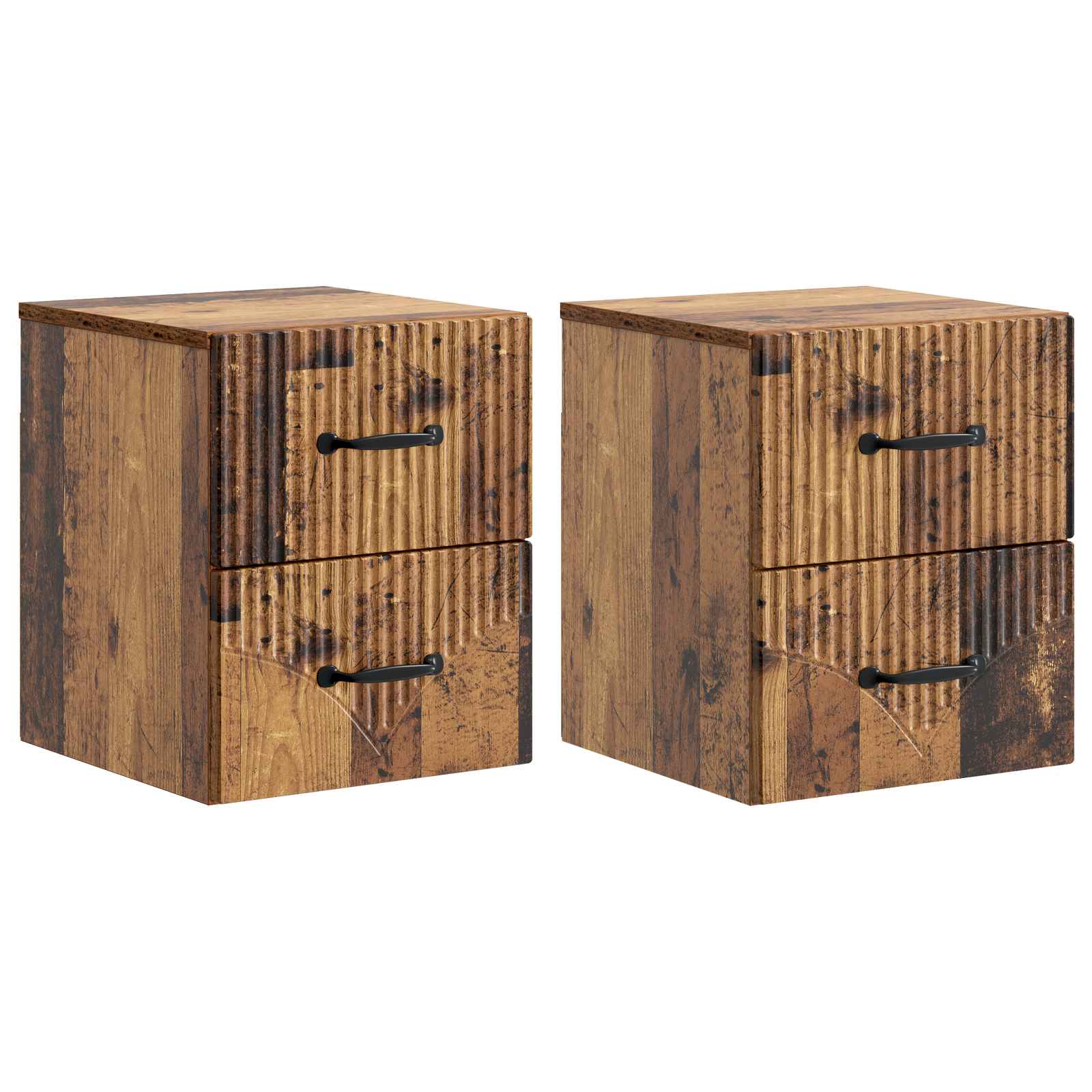 898992_1.jpg vidaXL Nástenná nočná skrinka 2 pcs Staré drevo 34,5 x 33 x 40 cm – Obrázok 1