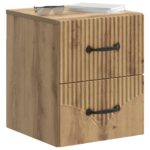 vidaXL Nástenná nočná skrinka 2 pcs Dub artisan 34,5 x 33 x 40 cm – Obrázok 2