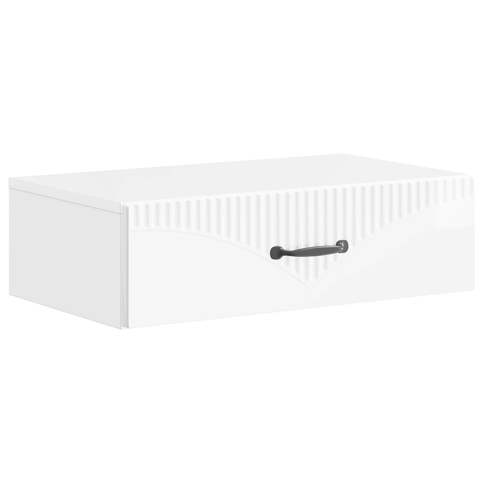 898999_1.jpg vidaXL Nástenný bočný stôl Biela s vysokým leskom 59 x 34,5 x 17 cm – Obrázok 1