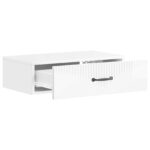 vidaXL Nástenný bočný stôl Biela s vysokým leskom 59 x 34,5 x 17 cm – Obrázok 3