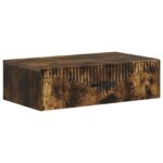 vidaXL Nástenný bočný stôl Dymový dub 59 x 34,5 x 17 cm