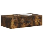 vidaXL Nástenný bočný stôl Dymový dub 59 x 34,5 x 17 cm – Obrázok 2