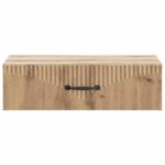 vidaXL Nástenný bočný stôl Dub artisan 59 x 34,5 x 17 cm – Obrázok 4
