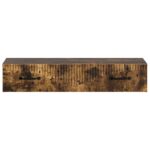 vidaXL Nástenný bočný stôl Dymový dub 87,5 x 34,5 x 17 cm – Obrázok 4