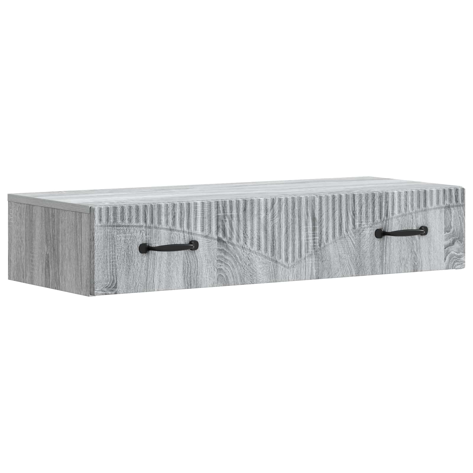 899011_1.jpg vidaXL Nástenný bočný stôl Sivá sonoma 87,5 x 34,5 x 17 cm – Obrázok 1