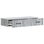vidaXL Nástenný bočný stôl Sivá sonoma 87,5 x 34,5 x 17 cm – Obrázok 3