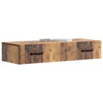 vidaXL Nástenný bočný stôl Staré drevo 87,5 x 34,5 x 17 cm – Obrázok 2