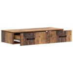 vidaXL Nástenný bočný stôl Staré drevo 87,5 x 34,5 x 17 cm – Obrázok 3