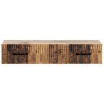 vidaXL Nástenný bočný stôl Staré drevo 87,5 x 34,5 x 17 cm – Obrázok 4
