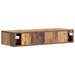 vidaXL Nástenný bočný stôl Staré drevo 87,5 x 34,5 x 17 cm – Obrázok 6