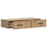 vidaXL Nástenný bočný stôl Dub artisan 87,5 x 34,5 x 17 cm – Obrázok 3