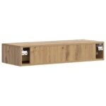 vidaXL Nástenný bočný stôl Dub artisan 87,5 x 34,5 x 17 cm – Obrázok 6