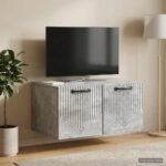 vidaXL Nástenná TV skrinka Nástenný Betónovo sivá 59,5 x 41 x 30 cm – Obrázok 4