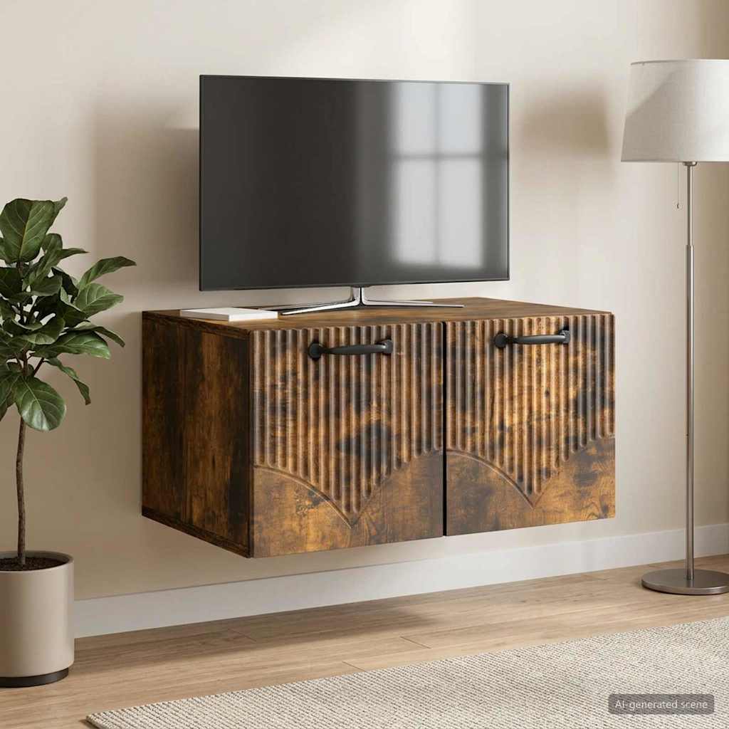 899020_1.jpg vidaXL Nástenná TV skrinka Nástenný Dymový dub 59,5 x 41 x 30 cm – Obrázok 1