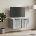 vidaXL Nástenná TV skrinka Nástenný Sivá sonoma 59,5 x 41 x 30 cm – Obrázok 4